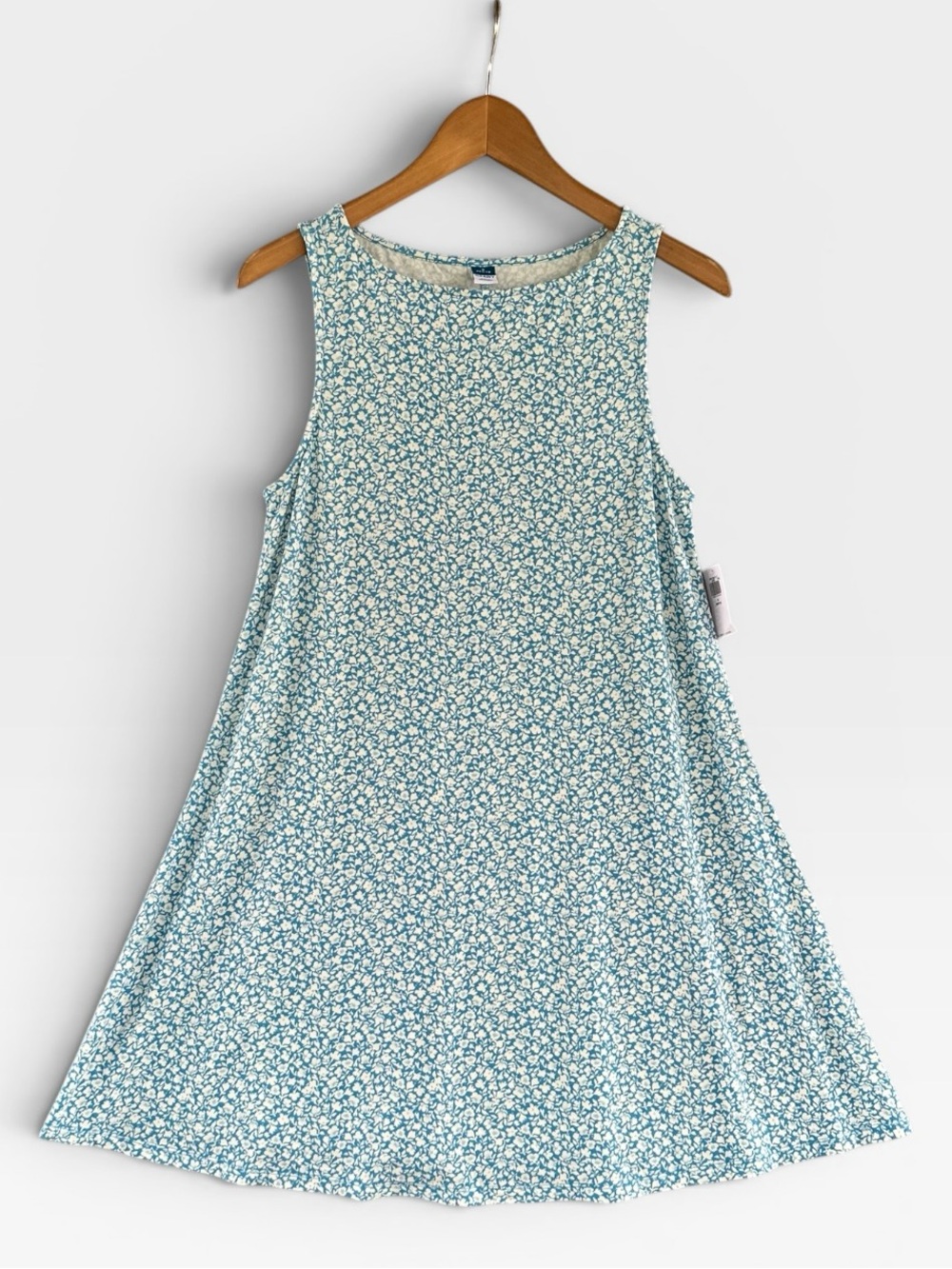 Old Navy Blue and White Floral Sleeveless Swing Dress